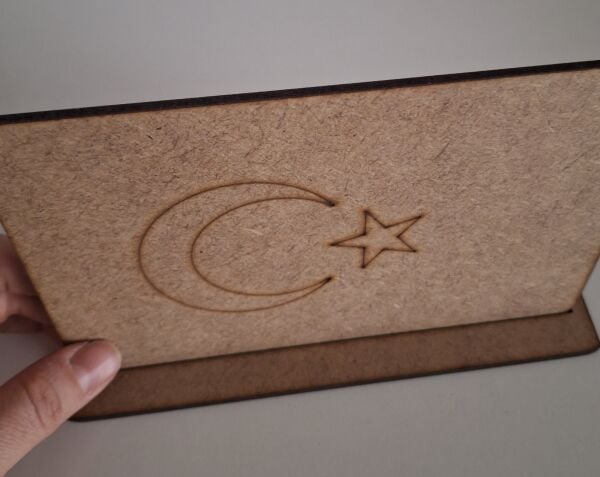 Ebrulisler Ahşap Altlıklı Türk Bayrağı Boyama