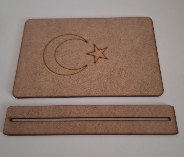 Ebrulisler Ahşap Altlıklı Türk Bayrağı Boyama