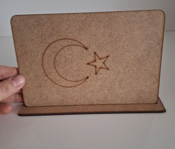 Ebrulisler Ahşap Altlıklı Türk Bayrağı Boyama