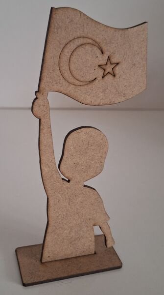 Ebrulisler Ahşap Türk Bayraklı Çocuk Boyama