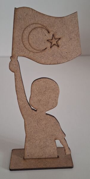 Ebrulisler Ahşap Türk Bayraklı Çocuk Boyama