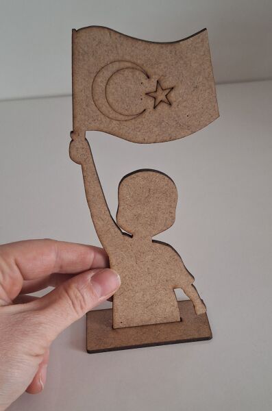 Ebrulisler Ahşap Türk Bayraklı Çocuk Boyama