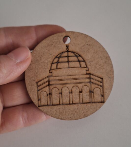 Ebrulisler Ahşap Kubbetüs Sahra Anahtarlık , Araç Süsü Etkinlik Sanat Boyama