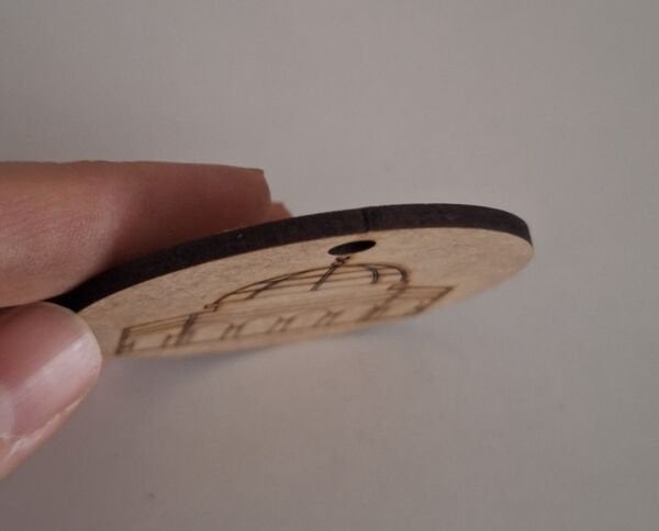 Ebrulisler Ahşap Kubbetüs Sahra Mescidi Aksa Anahtarlık , Araç Süsü Etkinlik Sanat Boyama