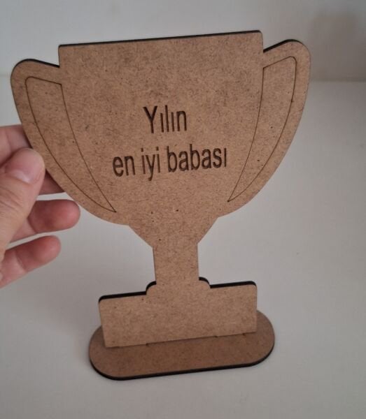 Ebrulisler Ahşap Babalar Günü Yılın En İyi Babası Kazıma Etkinlik Sanat Kupa Boyama