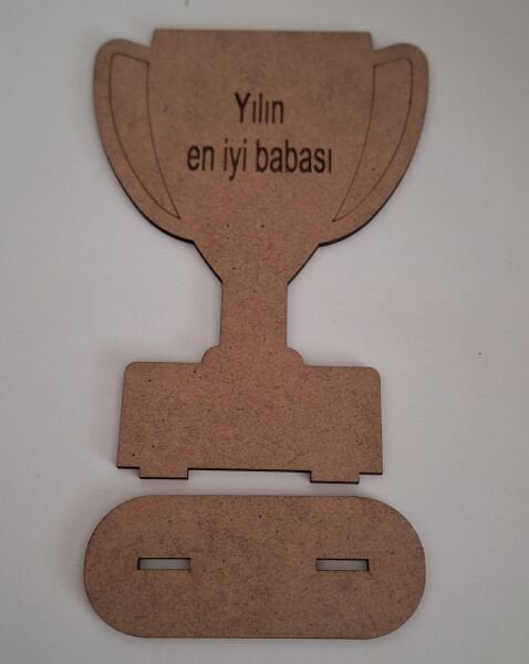 Ebrulisler Ahşap Babalar Günü Yılın En İyi Babası Kazıma Etkinlik Sanat Kupa Boyama