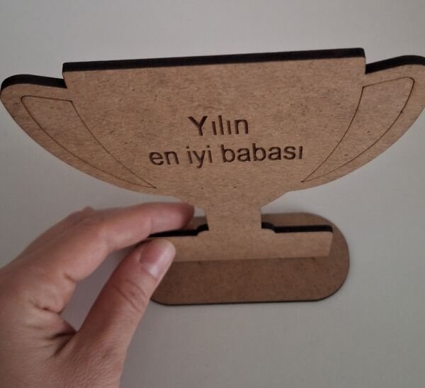 Ebrulisler Ahşap Babalar Günü Yılın En İyi Babası Kazıma Etkinlik Sanat Kupa Boyama