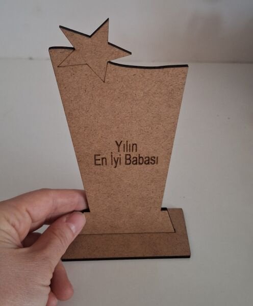 Ebrulisler Ahşap Babalar Günü Yılın En İyi Babası Kazıma Etkinlik Sanat Plaket Boyama