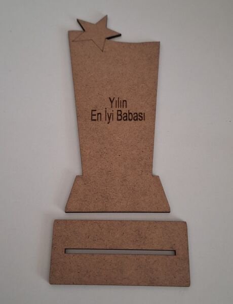 Ebrulisler Ahşap Babalar Günü Yılın En İyi Babası Kazıma Etkinlik Sanat Plaket Boyama