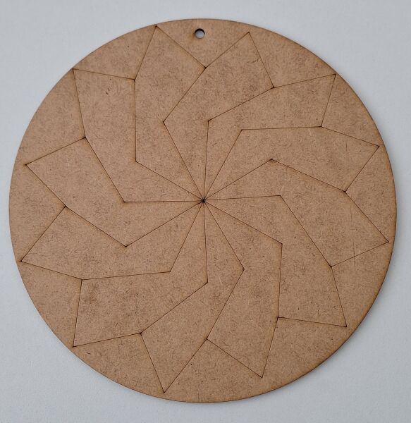 Ebrulisler Ahşap Basit Mandala Desen Tablo Boyama