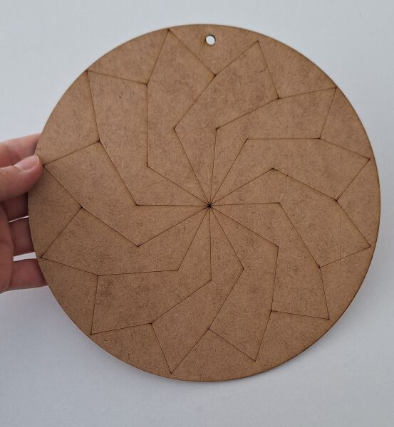 Ebrulisler Ahşap Basit Mandala Desen Tablo Boyama