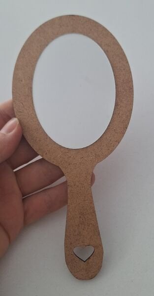 Ebrulisler El Aynası Ahşap Boyama Arkası Çiçekli Model