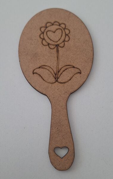 Ebrulisler El Aynası Ahşap Boyama Arkası Çiçekli Model