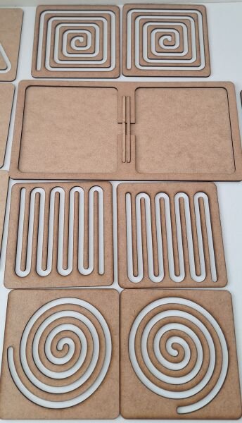 Ahşap Oyuncak Sağ El/sol El Koordinasyon Oyunu, Iki El Çizgi Çalışması, 6 Çizim Seti