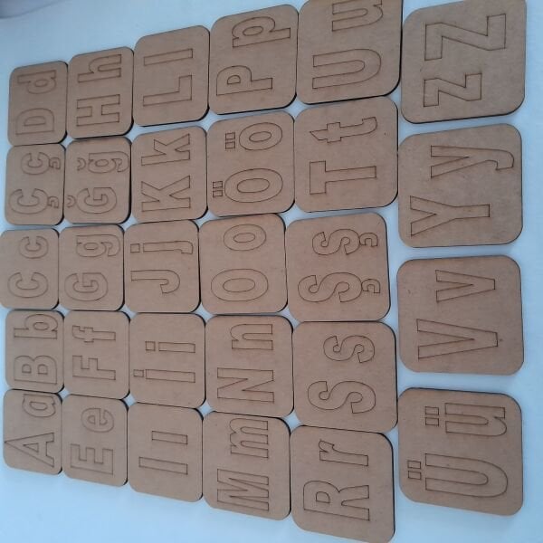 Türkçe Alfabe Ahşap Oyuncak Aktivite Etkinlik Sanat Eğitici Öğretici Oyun Seti