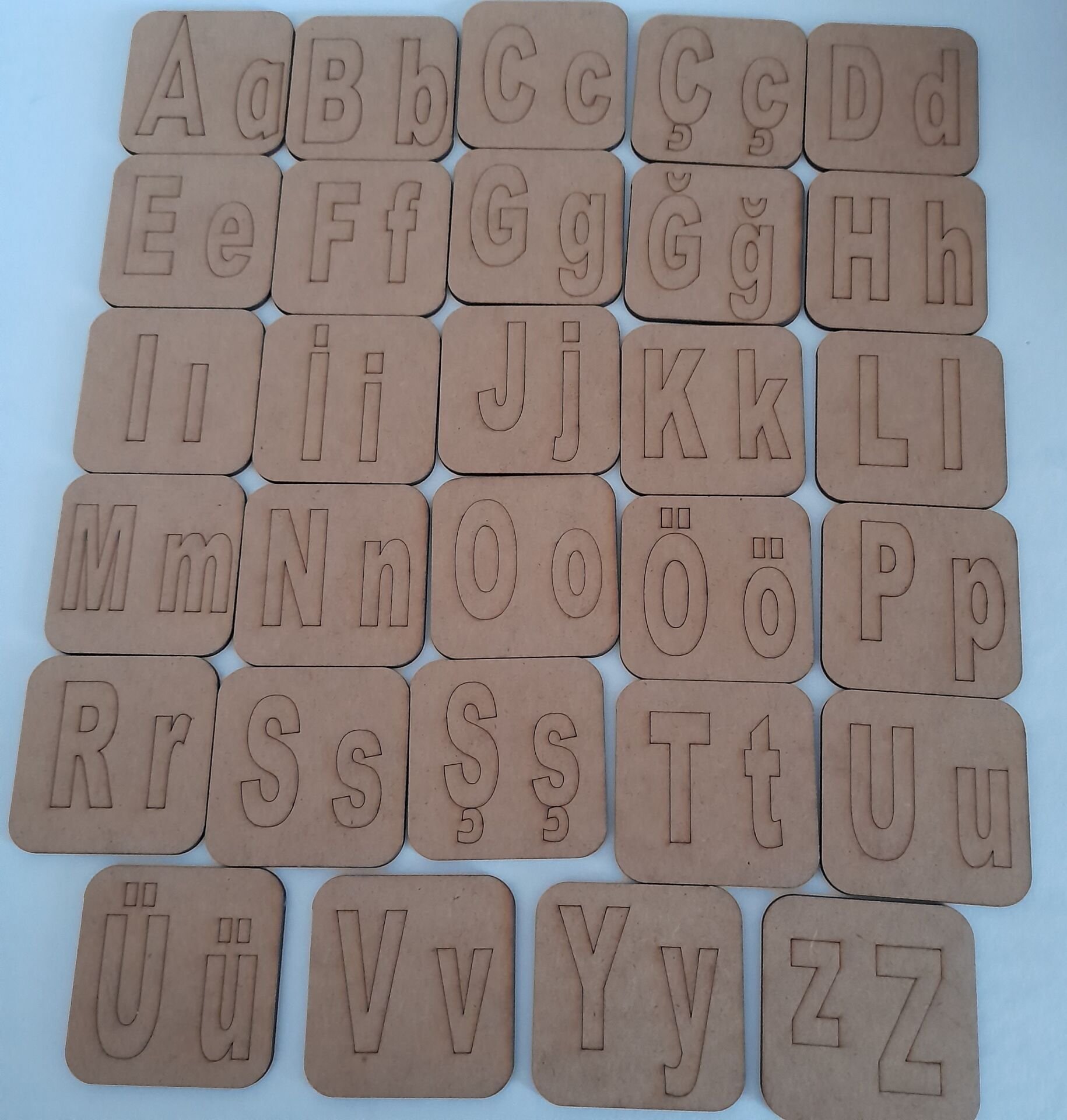 Türkçe Alfabe Ahşap Oyuncak Aktivite Etkinlik Sanat Eğitici Öğretici Oyun Seti