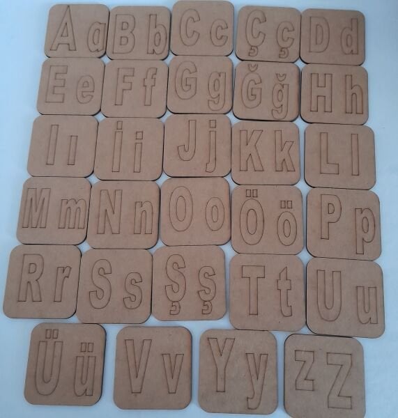 Türkçe Alfabe Ahşap Oyuncak Aktivite Etkinlik Sanat Eğitici Öğretici Oyun Seti