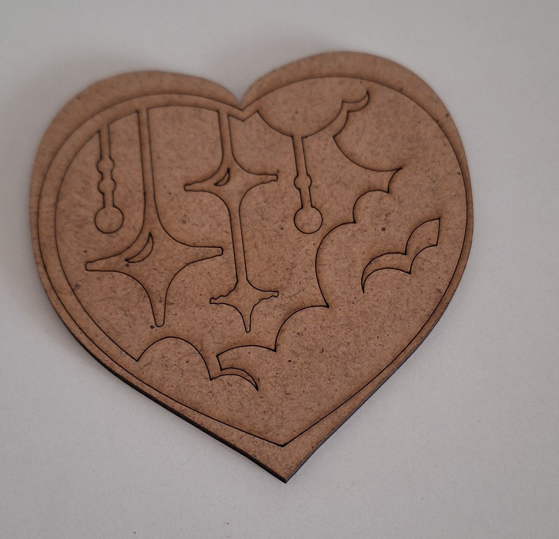 Ebrulisler Ahşap Kalp Bardak Altlığı 4