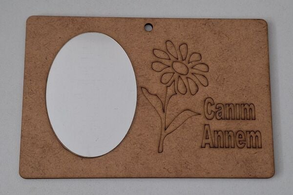 Ebrulisler Ahşap Canım Annem Anneler Günü Boyama Aynalı Duvar Süsü