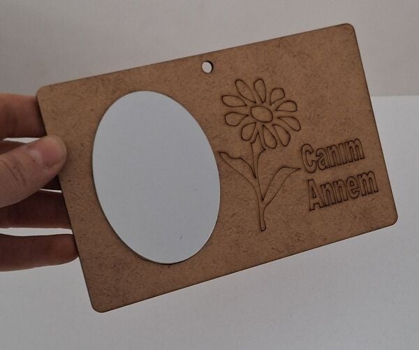 Ebrulisler Ahşap Canım Annem Anneler Günü Boyama Aynalı Duvar Süsü