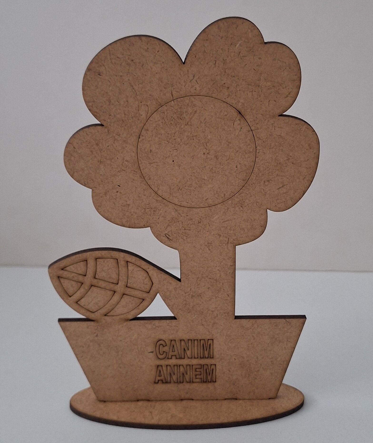 Ebrulisler Ahşap Canım Annem Yazılı Papatya Boyama