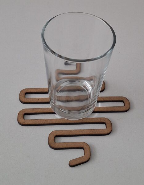 Ebrulisler Ahşap Şekilli Bardak Altlığı 2