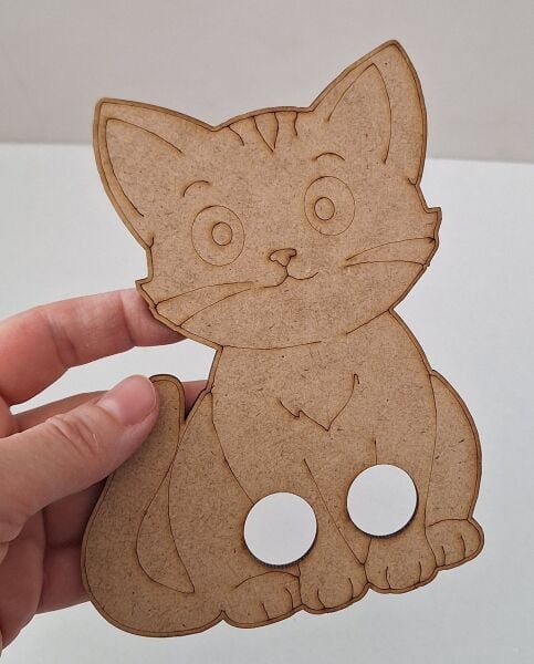 Ebrulisler Ahşap Kedi Kukla Boyama