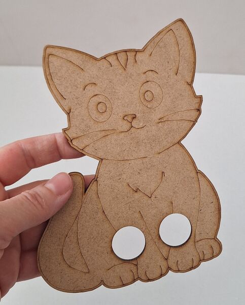 Ebrulisler Ahşap Kedi Kukla Boyama